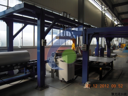 气瓶卷筒后下料机